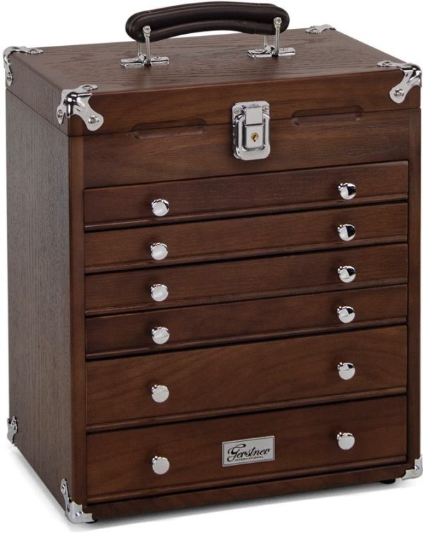 Gerstner 6-Drawer Collector's Chest Oak Storage Box