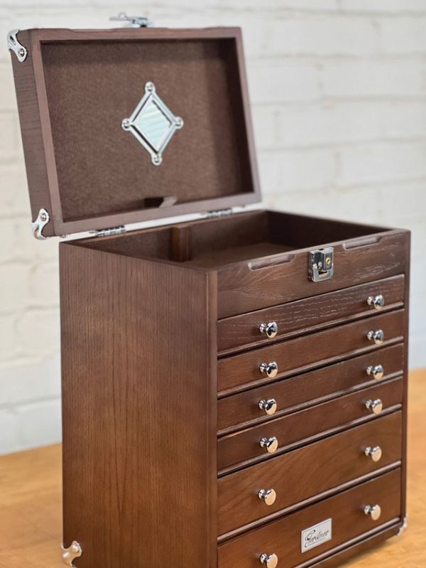 Gerstner 6-Drawer Collector's Chest Oak Storage Box