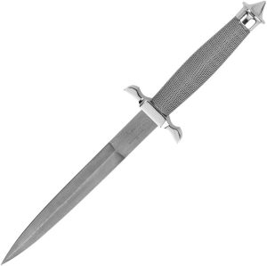Hibben Silver Shadow Dagger Damascus Fixed Blade Knife