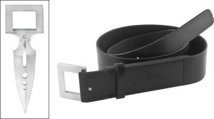 Hibben Belt Buckle Push Dagger - Satin Stainless