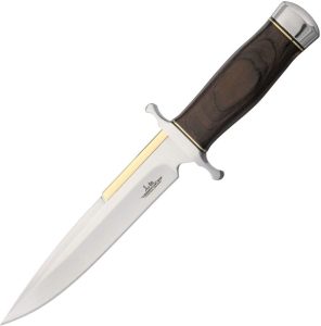 Hibben Old West Boot Knife 5" Satin Double Edge Fixed Blade