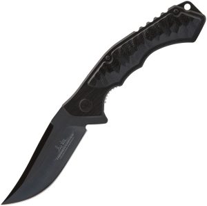Hibben Whirlwind Linerlock Folding Knife 3.25" Black 7Cr17MoV