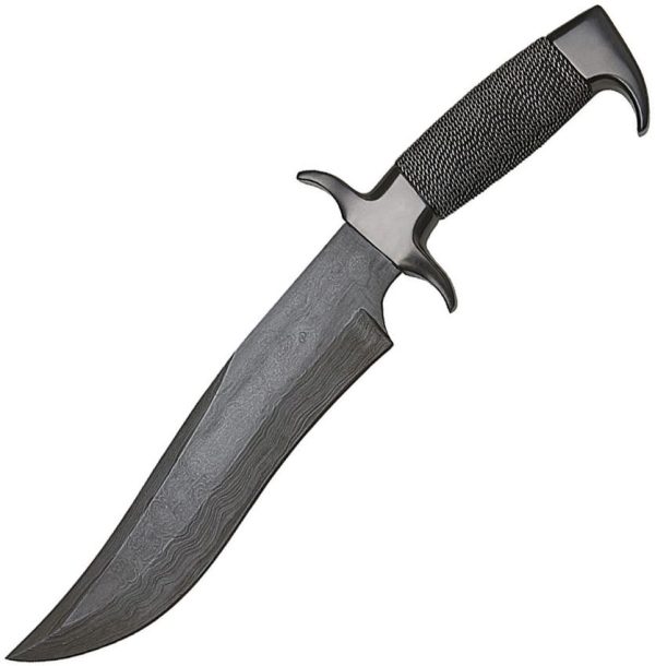 Hibben Highlander Bowie Damascus Fixed Blade Knife 8.75"