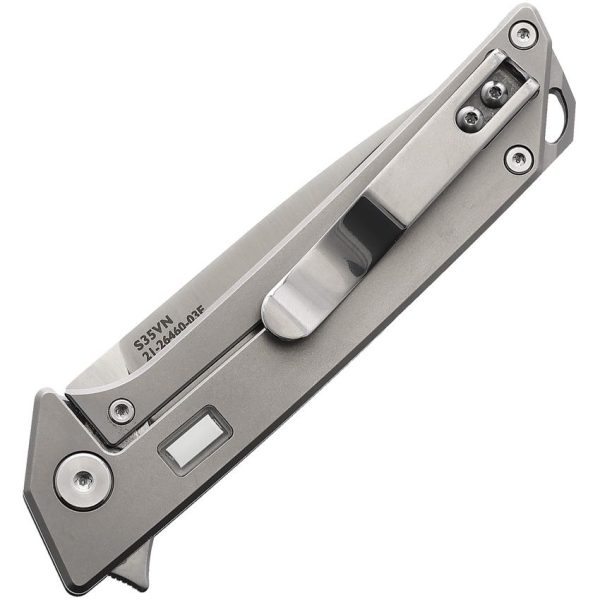 Glow Rhino Reactor Framelock S35VN Gray Titanium