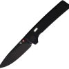 Glow Rhino Fermi Linerlock Folding Knife D2 Steel Black G10