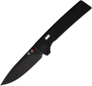 Glow Rhino Fermi Linerlock Folding Knife D2 Steel Black G10