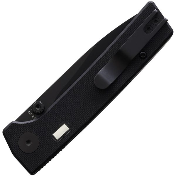 Glow Rhino Fermi Linerlock Folding Knife D2 Steel Black G10