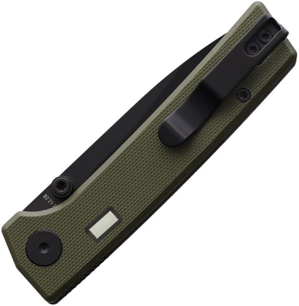 Glow Rhino Fermi Linerlock Black/OD Drop Point Knife