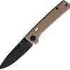 Glow Rhino Fermi Linerlock Black/Tan Drop Point Knife