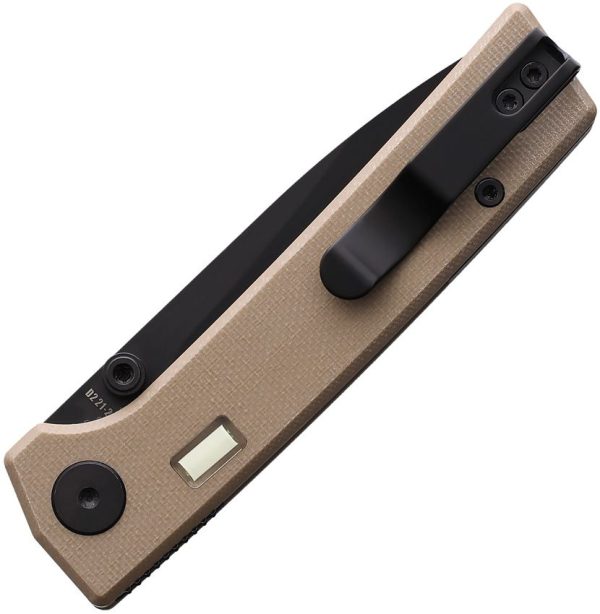 Glow Rhino Fermi Linerlock Black/Tan Drop Point Knife