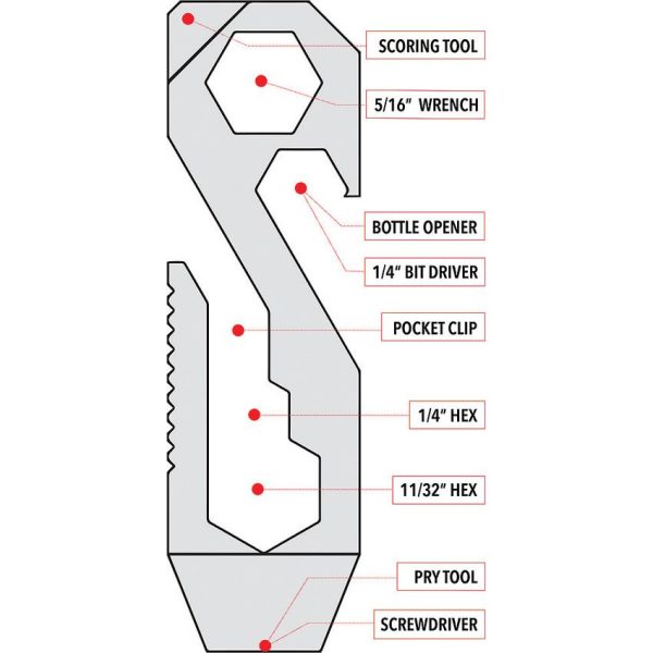 Griffin Pocket Tool Mini Titanium - 2 inch Lightweight Multi-Tool