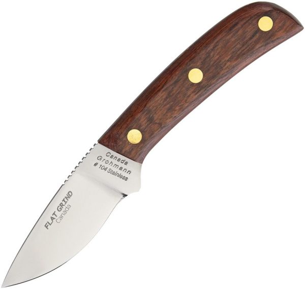 GR104SF.jpg Grohmann 47.6 Fixed Blade Knife Stainless Steel Brown Wood