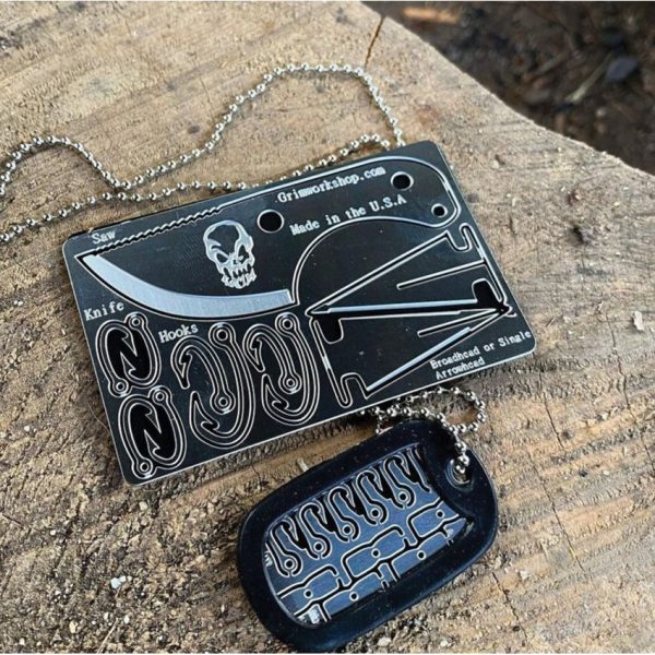 Grim Workshop Bushcraft Card - Fishing & Cutting Tools