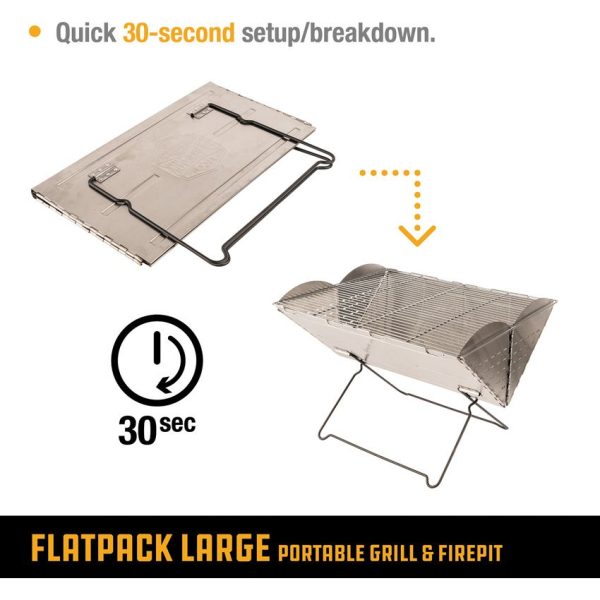 Grilliput Flatpack Large Portable Grill Stainless Steel