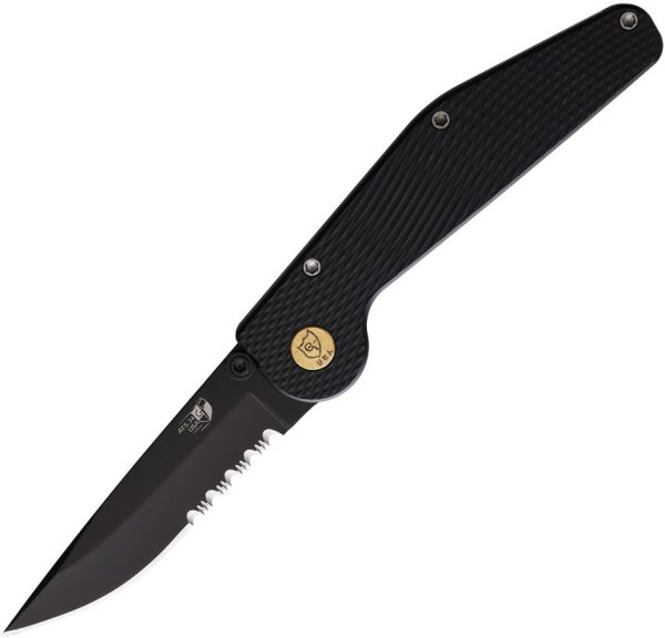 GT104.jpg GT KNIVES Auto Button Lock DP Serrated Black