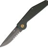 GT KNIVES Auto Button Lock DP Serrated Green