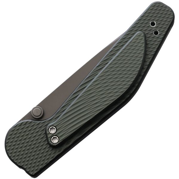 GT KNIVES Auto Button Lock DP Serrated Green