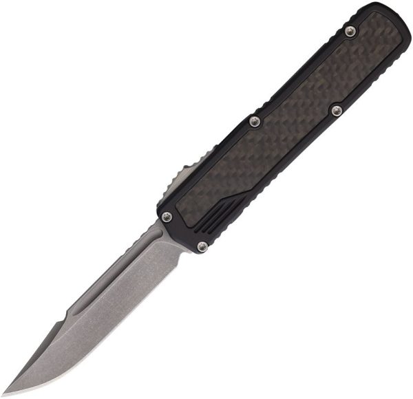 GT142511.jpg Guardian Tactical Auto Scout OTF Stonewash Elmax - Black CF