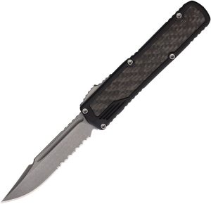 Guardian Tactical Auto Scout OTF Stonewash Serrated - Black