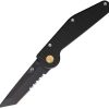 GT KNIVES Auto Button Lock Tanto Serrated Black