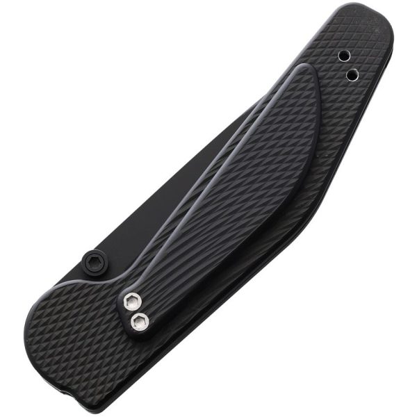 GT KNIVES Auto Button Lock Tanto Serrated Black