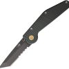 GT312.jpg GT KNIVES Auto Button Lock Tanto Serrated Green