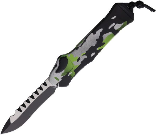 Heretic Knives Auto Hydra OTF Recurve Camo MagnaCut