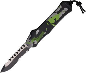 H00810BHCAMO.jpg Heretic Knives Auto Hydra OTF Tanto Serrated Camo MagnaCut
