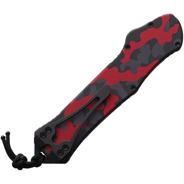 Heretic Knives Auto Hydra OTF Tanto Serrated Red Camo