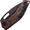 Heretic Knives Auto Medusa Button Lock Red Carbon Fiber