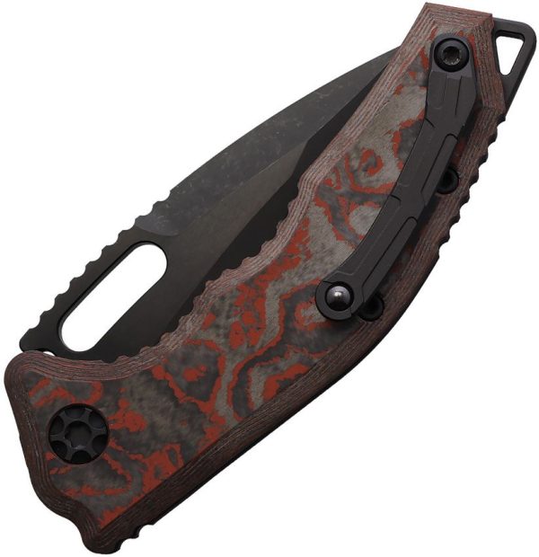 Heretic Knives Auto Medusa Button Lock Red Carbon Fiber