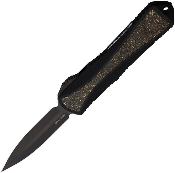 H0286AFCTIN.jpg Heretic Knives Auto Manticore OTF Gold TiNi Double Edge