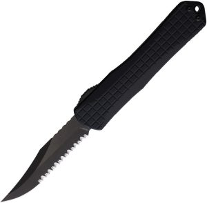 H030BF6CT.jpg Heretic Knives Auto Manticore X OTF Bowie - Black MagnaCut