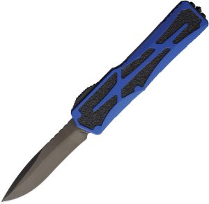 H0426ABLU.jpg Heretic Knives Auto Colossus Recurve DLC Blue MagnaCut