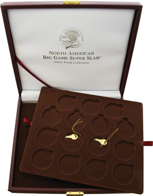 H1904.jpg Miscellaneous Coin Display Box - Brown Leather 28-Slot