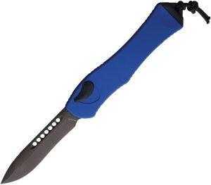 Heretic Knives Auto Hydra V4 OTF Recurve DLC Blue Folding Knife