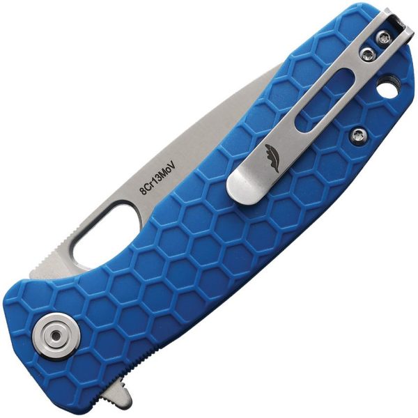 Honey Badger Medium Linerlock Blue GRN Handle