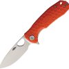 Honey Badger Medium Linerlock Orange GRN Handle