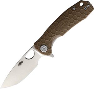 Honey Badger Small Linerlock Tan Stainless