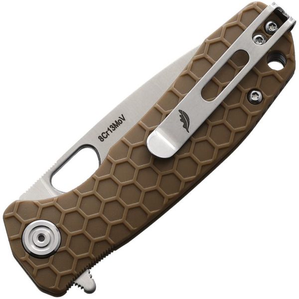 Honey Badger Small Linerlock Tan Stainless