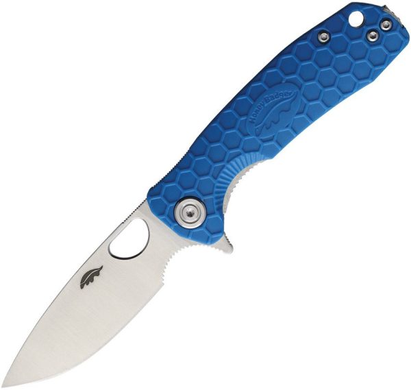 Honey Badger Small Linerlock Blue GRN Handle 8Cr13MoV