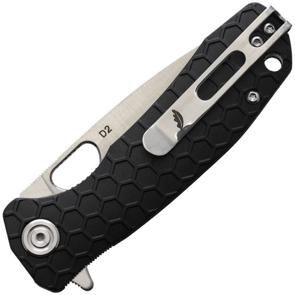 Honey Badger Small Linerlock Black GRN Handle D2 Steel