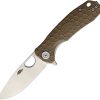 Honey Badger Small Linerlock Tan GRN Handle D2 Steel