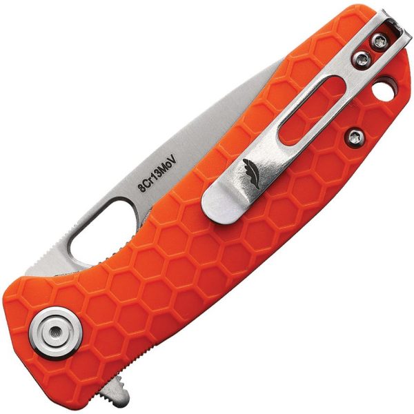 Honey Badger Small Linerlock Orange GRN Handle 8Cr13MoV