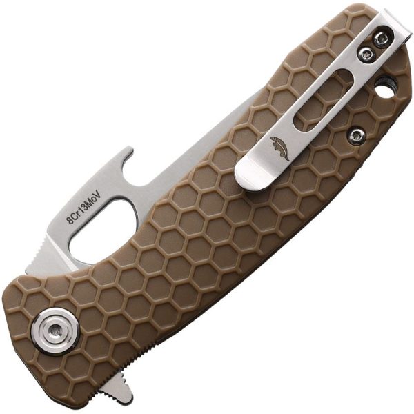 Honey Badger Medium Easy Open Tan Linerlock