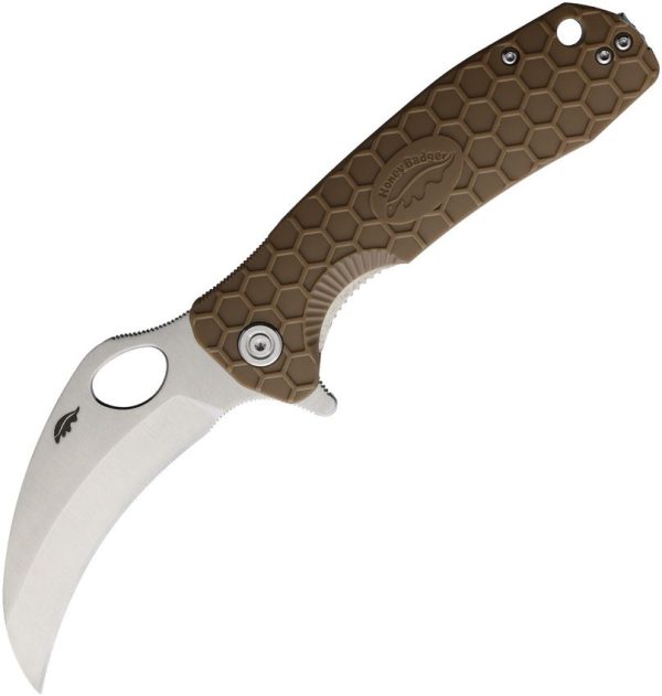 Honey Badger Claw Linerlock Tan GRN Handle