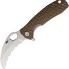 Honey Badger Claw Serrated Tan Linerlock