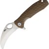 Honey Badger Medium Claw Linerlock Tan GRN