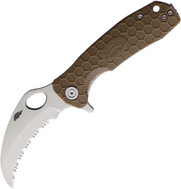 Honey Badger Medium Claw Serrated Tan