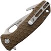 Honey Badger Large Hook Linerlock Tan GRN